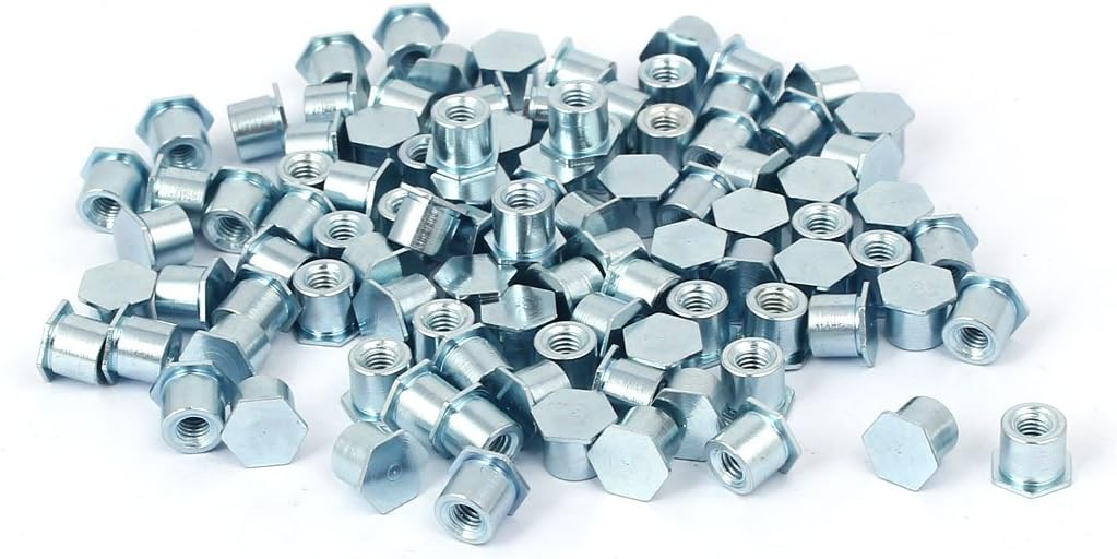 M3 x 5mm Female Thread Hexagon Head Blind Hole Self Clinching Standoffs 100 Pcs