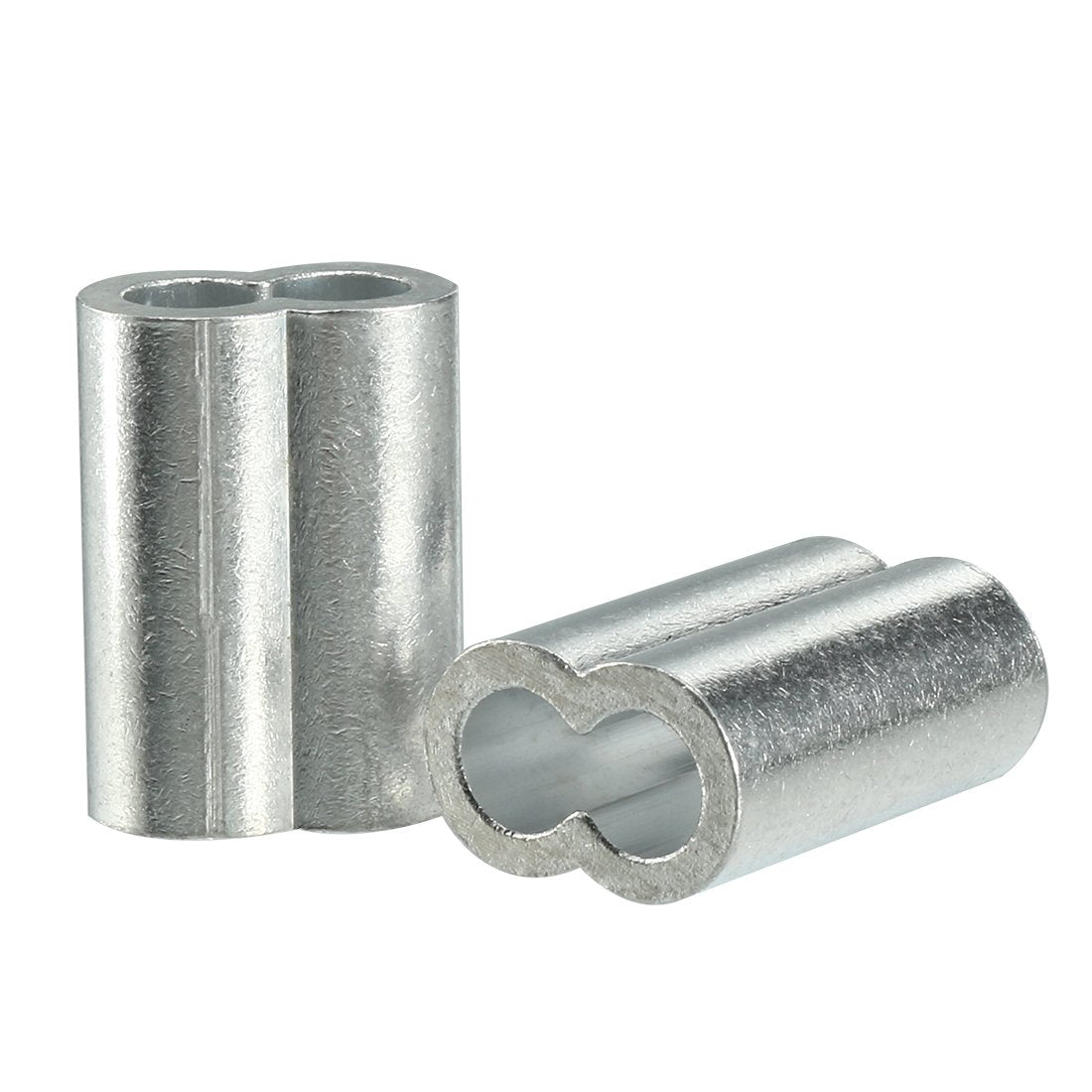 Aluminum Crimping Loop Sleeve Double Barrel for 5/16"-3/8" Wire Rope Pack of 10