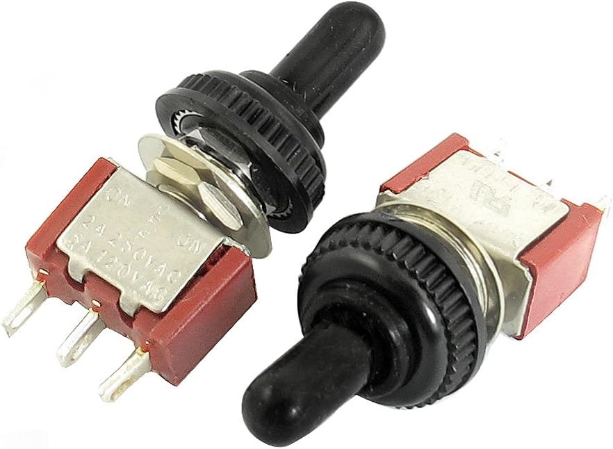 AC 250V/2A 120V/5A 3 Positions ON-OFF-ON Rocker Toggle Switch 2PCS
