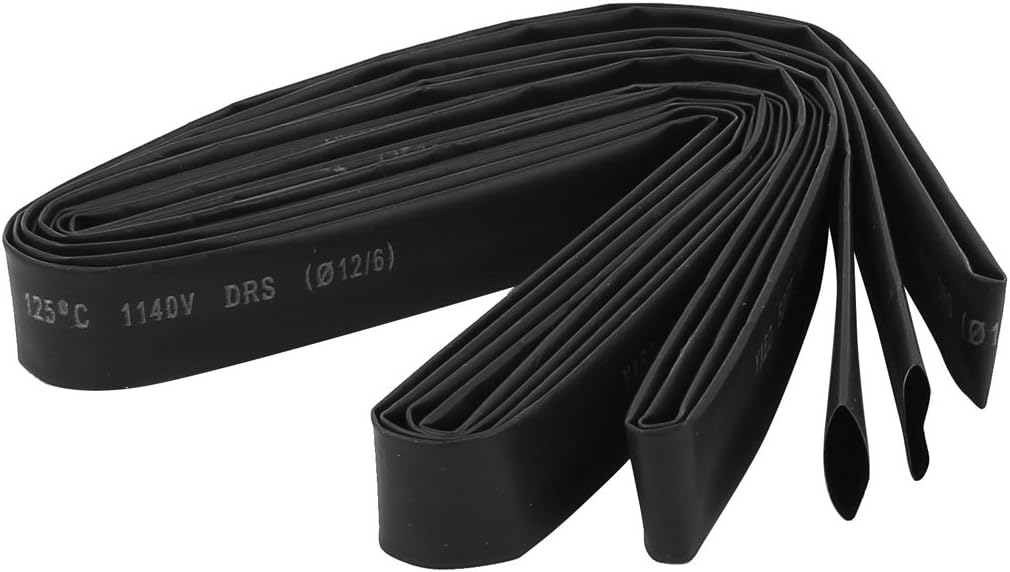 12mm Dia 4.5 Meter Length Heat Shrinkable Tube Shrink Tubing Wire Black rate 2:1