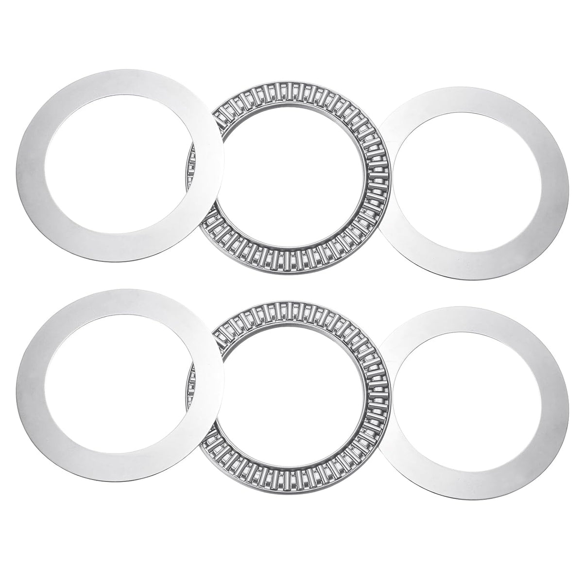 2 Pcs AXK6085 2AS Thrust Needle Roller Bearings with Washers, 2.36" ID, 3.35" OD, 0.2" Thk, for Lawn Mower Truck Power Steering, Chrome Steel (ABEC5)