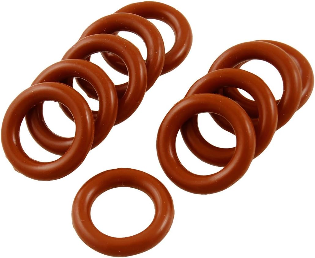 Silicone O-Ring, 16mm OD, 10mm ID, 3mm Width, VMQ Seal Rings Gasket, Red, Pack of 10