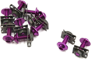 10 Pcs Purple Universal Motorcycle Fairing Hexagon Bolts Hex Screws with Metal Holder