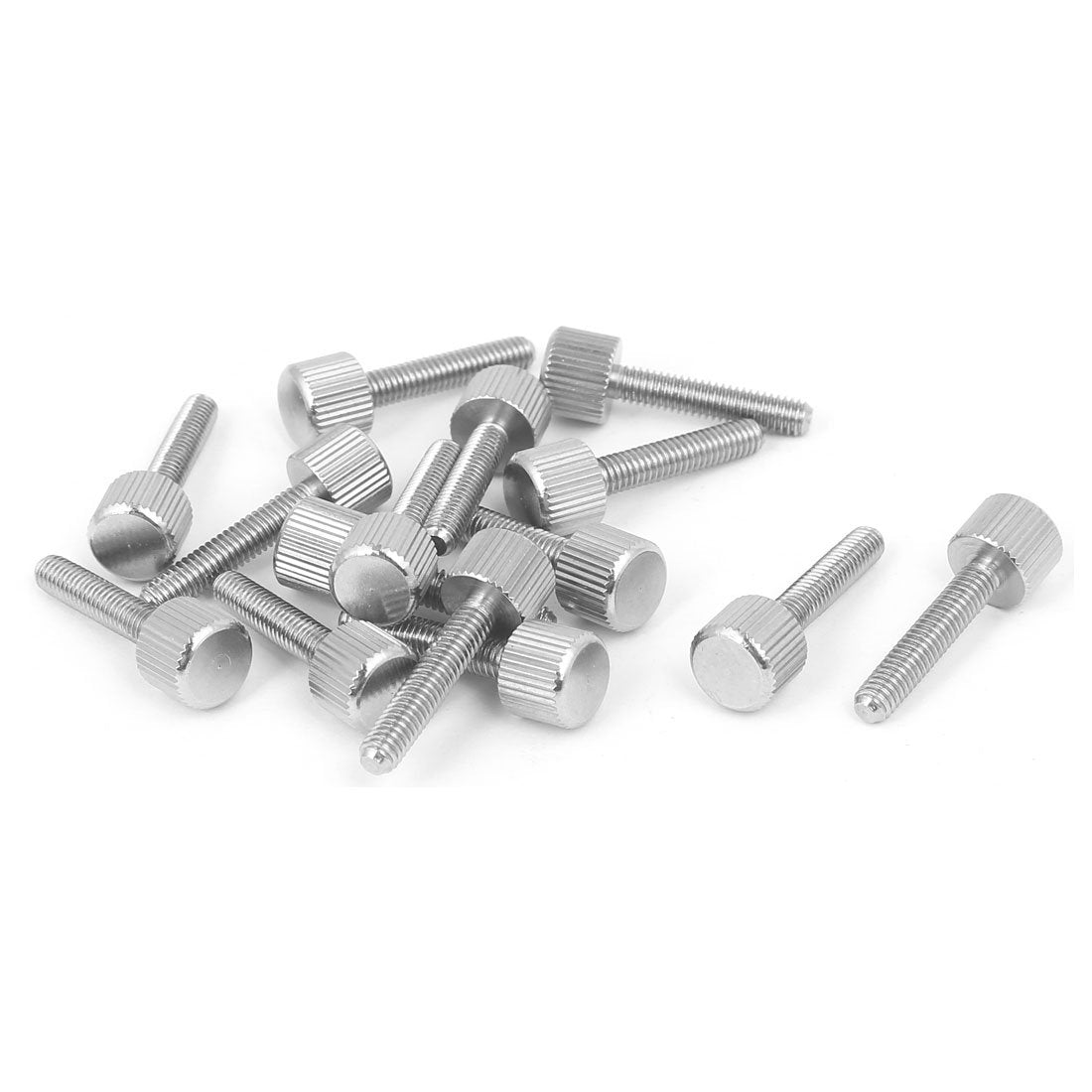 Computer PC Case M4 x 20mm Stainless Steel Flat Head Knurled Thumb Screw 15pcs