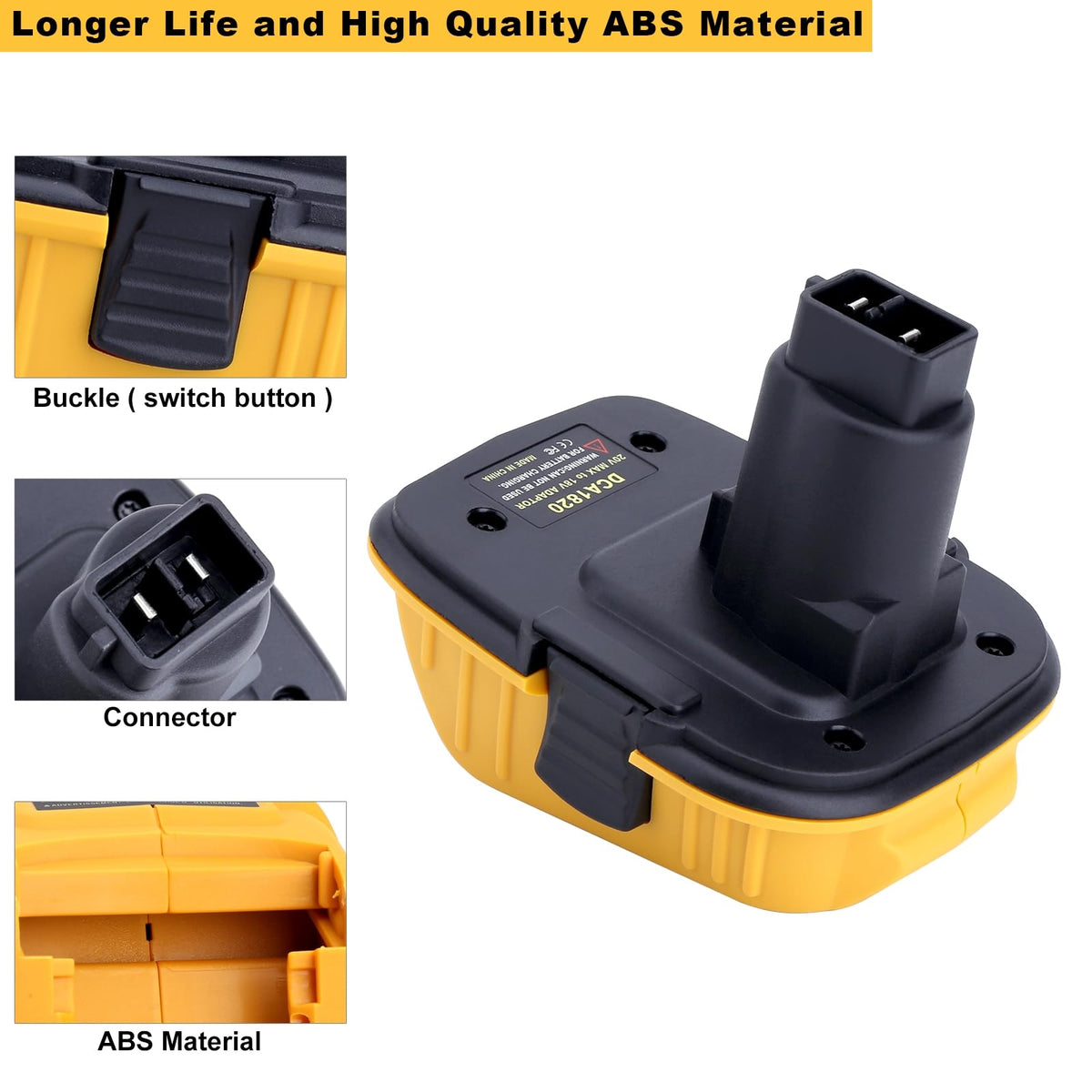 2-Pack DCA1820 Batterijadapter Compatibel met De-walt 18V tot 20V Adapter