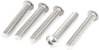 M8 x 55mm Full Thread Button Head Socket Cap Screw Silver Tone 5 Pcs