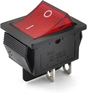 250VAC/15A 125VAC/20A DPST 4 Pin Red Button Snap in Rocker Switch