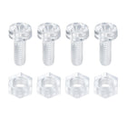 4Set Clear Acrylic Screws Kit, M4 x 10mm Round Head Phillips Bolts with Hex Nuts, Bolts and Nuts Kit for Machine Accessories Electronic Equipment DIY Crafts