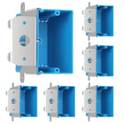 LinkMejor Single Gang Adjustable PVC Electrical Box, 21 cu. in., Blue, 6 Pack