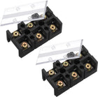 2 Pcs Barrier Terminal Strip Block 600V 100A Dual Rows 3 Positions Rail Base Screw Connector(The Shell Is Made of Flame Retardant and Heat Resistant Material)