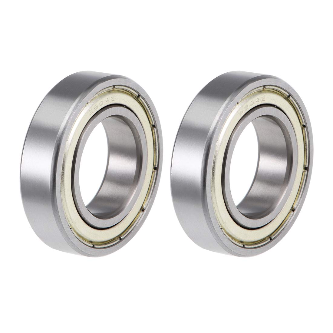 6904ZZ Deep Groove Ball Bearings Z2, 20mm x 37mm x 9mm Double Shielded Carbon Steel 2pcs