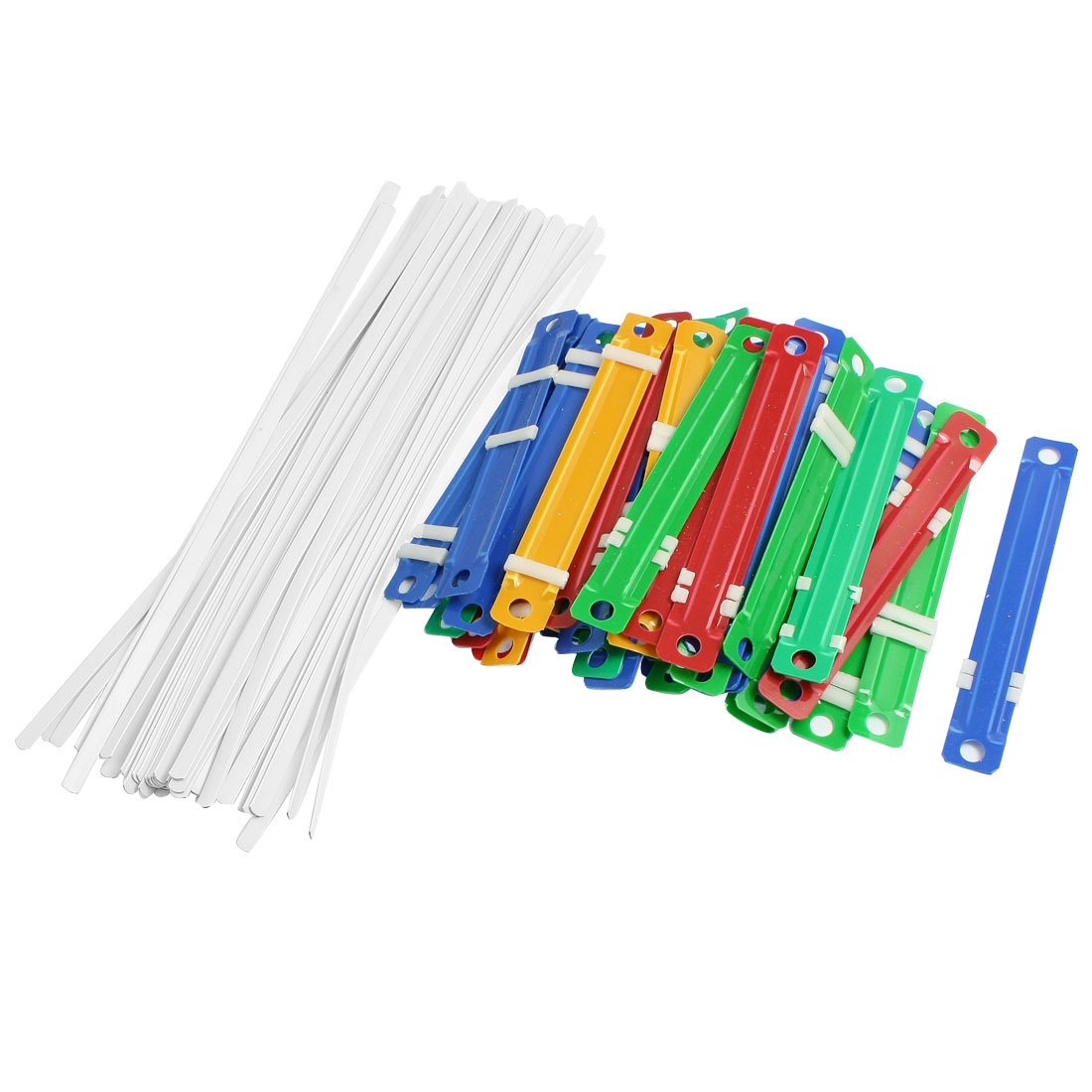 50pcs Plastic Paper Fasteners for Office, 2-Hole 90mm Binder Clips File Paper Fastener Assorted Colorful Binding Clamps