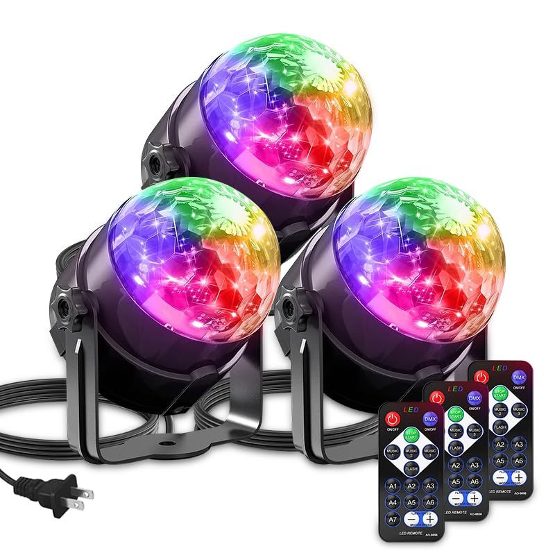 LinkMejor Aktywne Dźwiękiem Światła Party z Pilotem 3-Pack