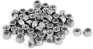 M3 x 0.5mm Stainless Steel Self-Locking Nylon Insert Hex Lock Nuts 50pcs