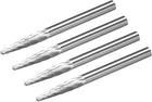 Tungsten Carbide Rotary Files 1/8" Shank, Single Cut Taper Shape Rotary Tool 3mm Dia, for Die Grinder Drill Bit Alloy Steel Hard Metal Carving Polishing Drilling, 4pcs