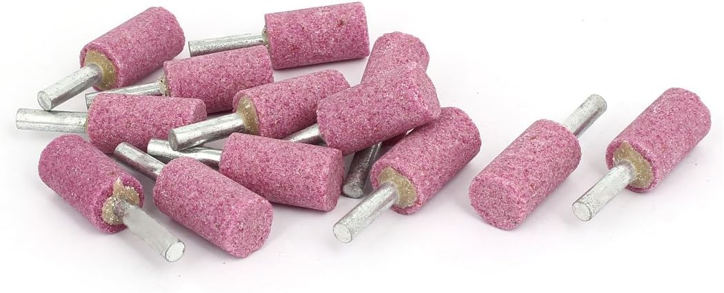 6mm Shank 16mmx30mm Cylinder Head Mandrel Mounted Grinding Point Pink 12pcs