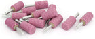 6mm Shank 16mmx30mm Cylinder Head Mandrel Mounted Grinding Point Pink 12pcs