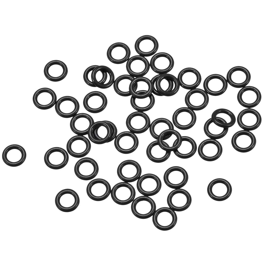 Fluorine Rubber O Rings, 5mm OD, 3mm Inner Diameter, 1mm Width, Seal Gasket Black 50Pcs