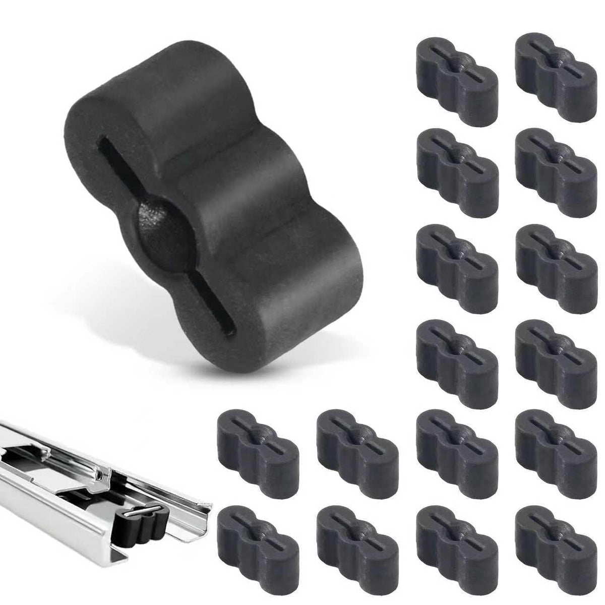 Tilsluttende stopper for skuffeslids rubberendstopper (20 pakke)