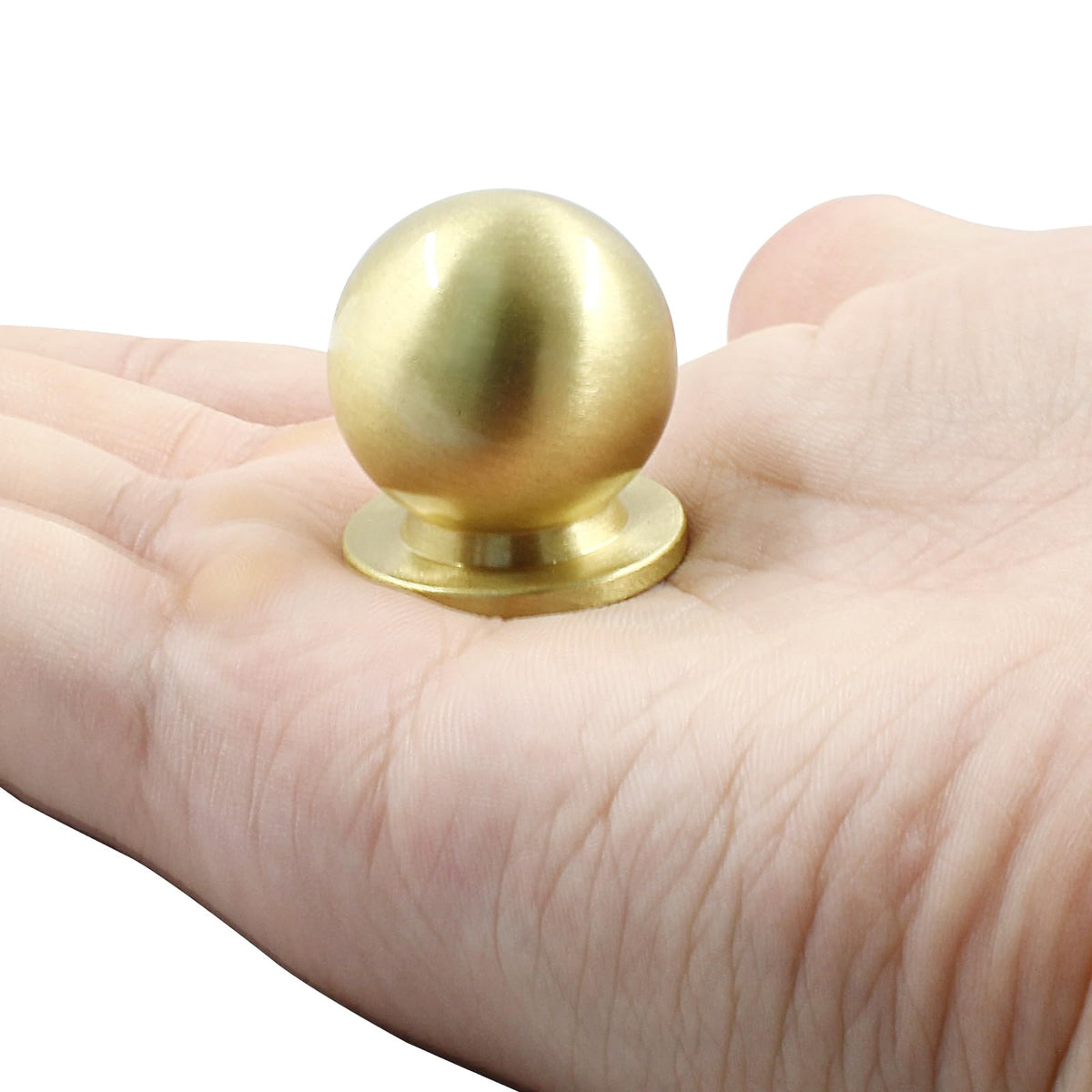 LänkMejor 4 Pack Mini Runda Massivt Brons Handtag, 1 Tum, Guld