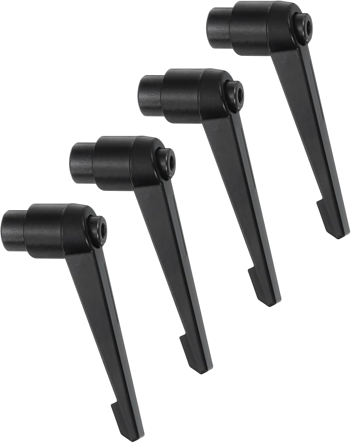4Pcs M10 Adjustable Knobs Handle Female Thread Push Button Ratchet Quick Release Locking Rotating Bolt for Lathe Machinery, Black