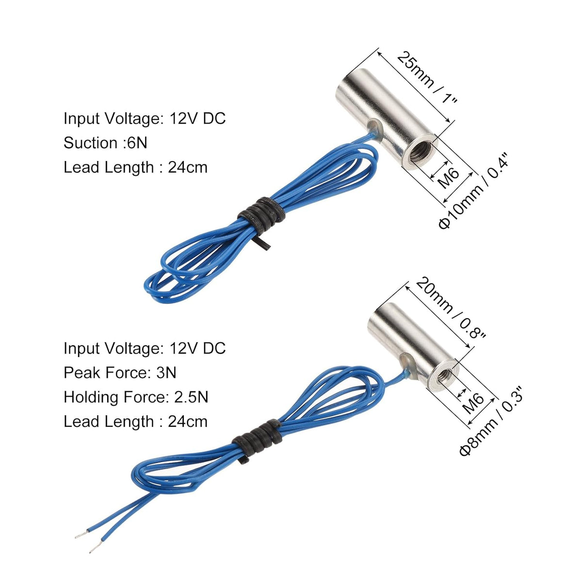 12V DC 6N and 12V DC 3N Electric Lifting Magnet Electromagnet Solenoid Lift Holding