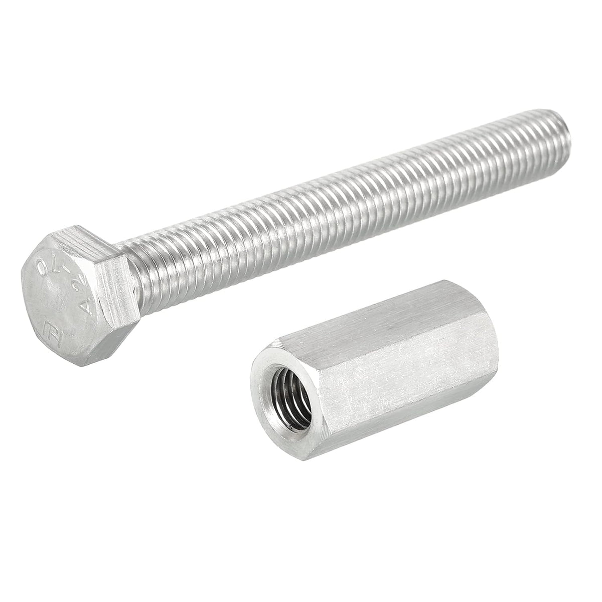 M12x100mm Hex Bolts M12x40mm Hexagon Coupling Nut 304 Stainless Steel Total 4pcs