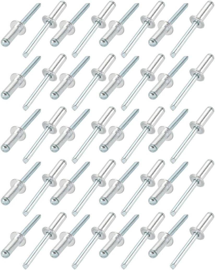 40 Pcs 6.4mm x 16mm x 13mm Aluminum Open End Large Flange Blind Rivets