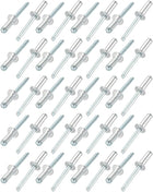40 Pcs 6.4mm x 16mm x 13mm Aluminum Open End Large Flange Blind Rivets