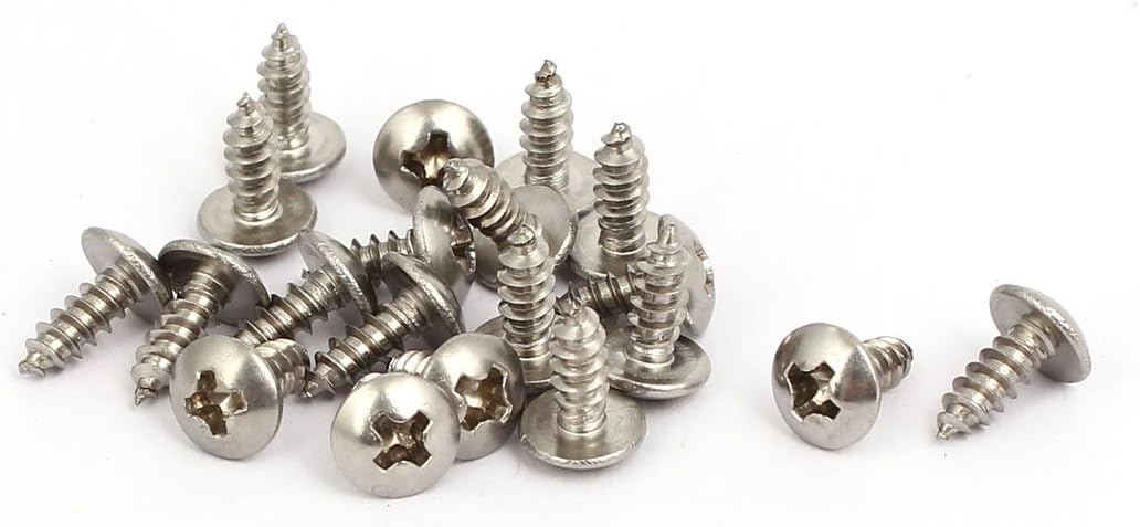 M3x8mm Thread 316 Stainless Steel Truss Phillips Head Self Tapping Screw 20pcs
