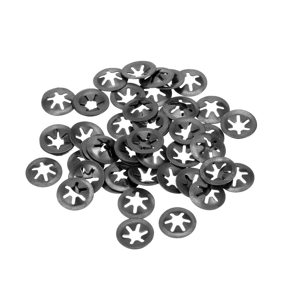 M4 ing Washer 3.5mm I.D. 12mm O.D. Internal Tooth Washers Push-On Locking Speed Clip 65Mn Black Oxide Finish 50pcs