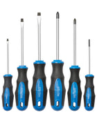 LinkMejor 6-teiliges Magnettip-Schraubendreher-Set, 3 Phillips und 3 Flach