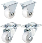1 Inch PP Caster Wheel Top Plate Mounted, 33lb Total Load Capacity, Pack of 4 (2 Pcs Swivel, 2 Pcs Fixed)