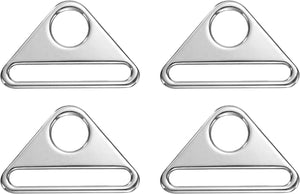 4 Pcs 2 1/8 Inch Triangle Buckles Adjuster Triangle D Rings Strap for Purse Straps Keychain Lanyard Webbing Bag DIY Hardware Accessories, Silver
