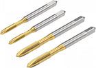 Spiral Point Threading Taps Set M4 x 0.7 M5 x 0.8, HSS (High Speed Steel) 6542 Titanium Coated Machine Straight Flute Thread Screw Tap 4pcs