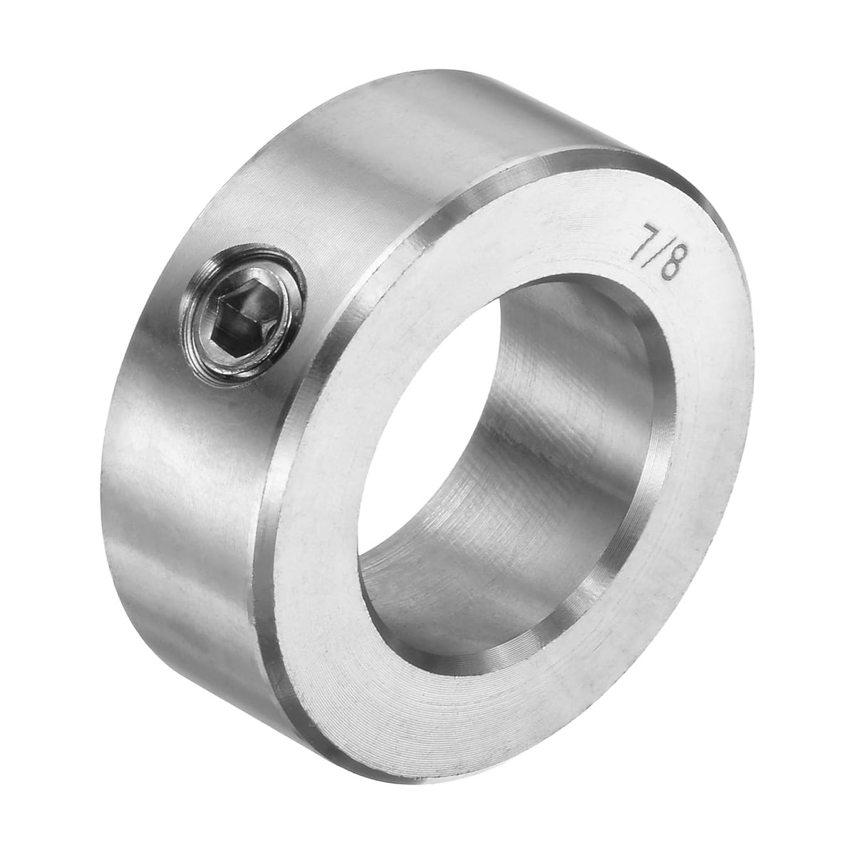 Set Screw Collars 7/8" Bore 304 Stainless Steel Shaft Collars, 1-1/2" OD, 9/16" Width Axle Collar Clamp for Linear Rod Shaft Guide