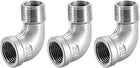 Stainless Steel 316 Cast Pipe Fitting 90 Degree Elbow 1/2 BSPT Female X 1/2 BSPT Male Thread 3pcs