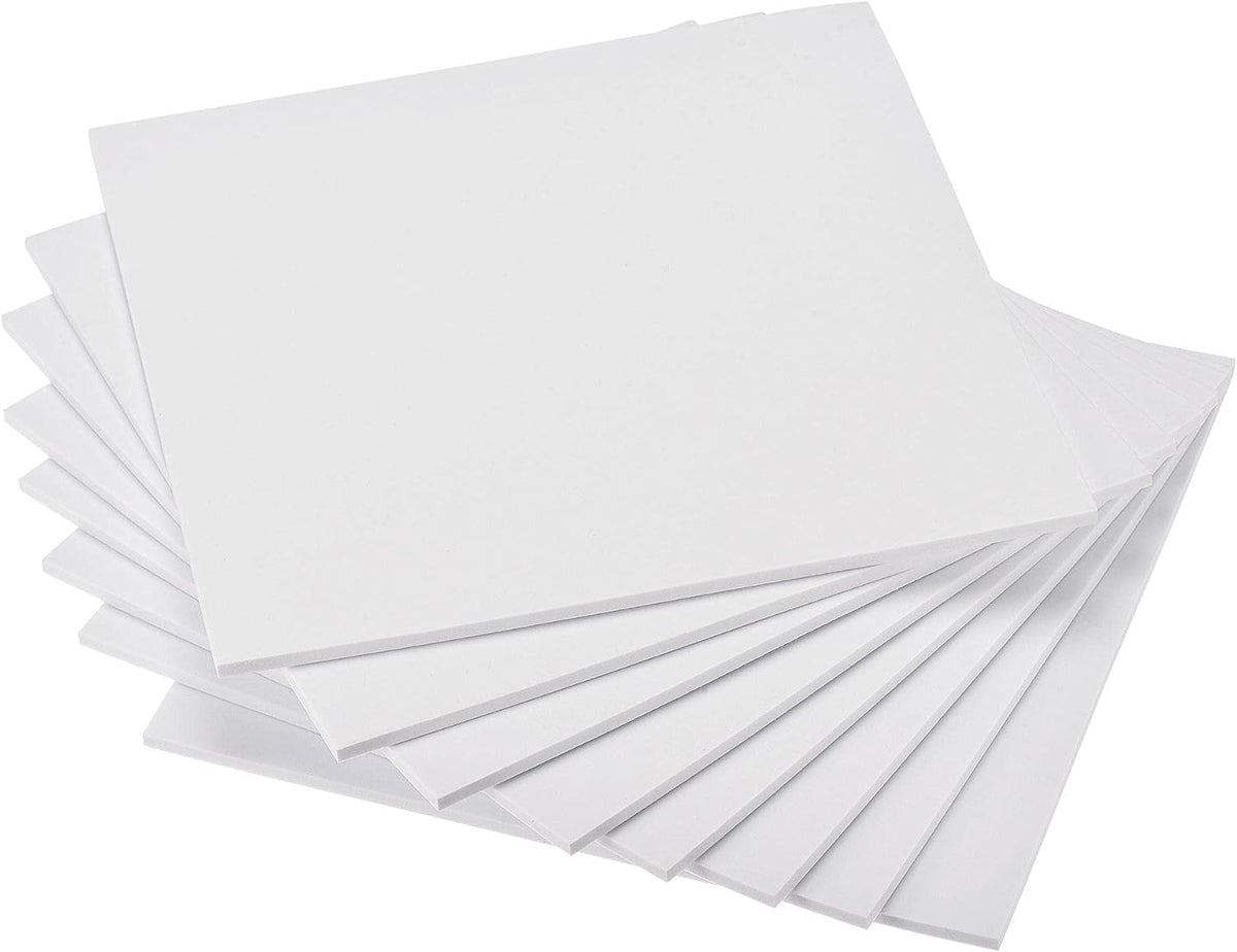 LinkMejor White EVA Foam Sheets 10 x 10 Inch 5mm Thickness for Crafts DIY Projects, 8 Pcs