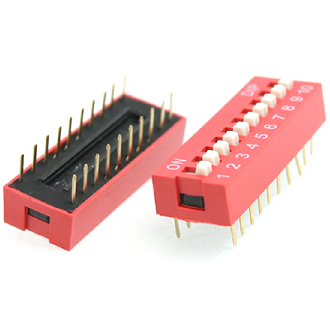 a11123000ux0292 10 Piece 2.54 mm Pitch 10 Position Slide Type DIP Switch Red