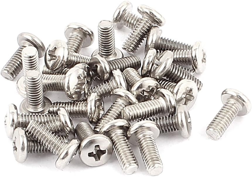 30pcs Stainless Steel M4x10mm Phillips Pan Head Machine Screws