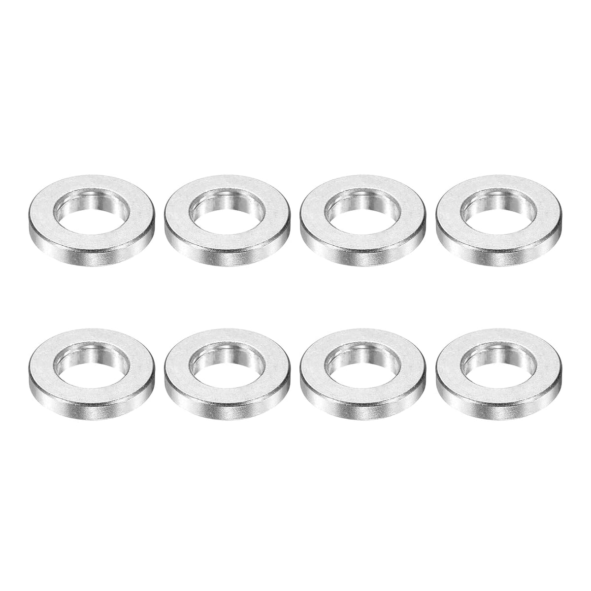 8Pcs Aluminum Spacer 3/4" OD x 3/8" ID x 1/8" Length Screw Standoff Bushing Plain Finish Unthreaded Round Metal Spacer for Screws Bolts and Rods, Silver