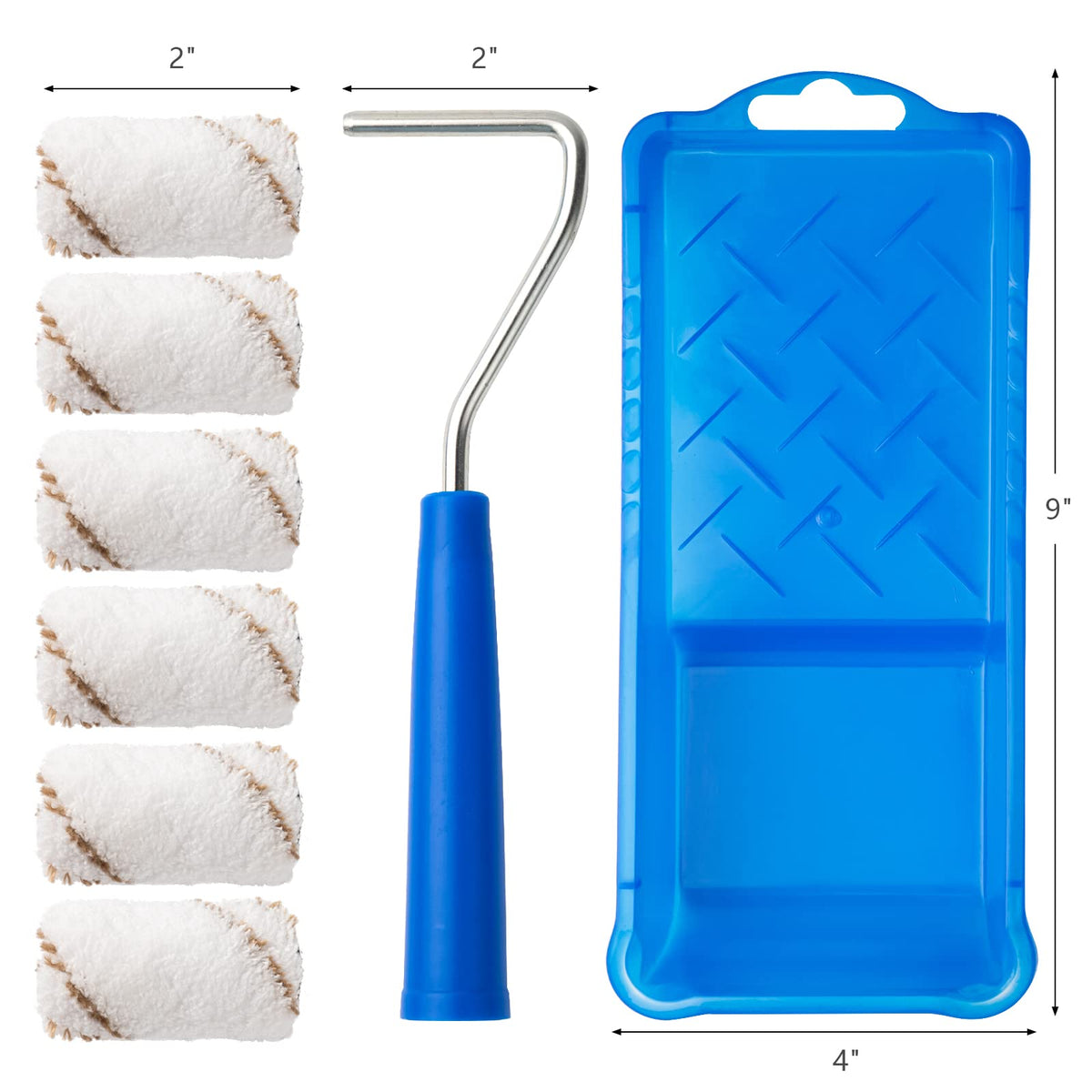 LinkMejor Set de Rolle de Vopsire, 9 Pack, Coperți de Rolle de Vopsire din Microfibră, 2 Inch