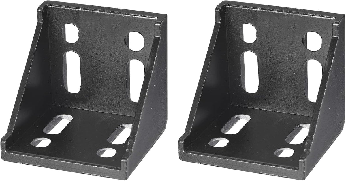 2Pcs Inside Corner Bracket Gusset, 56x56x59mm 6060 Angle Connectors for 6060 Series Aluminum Extrusion Profile Black
