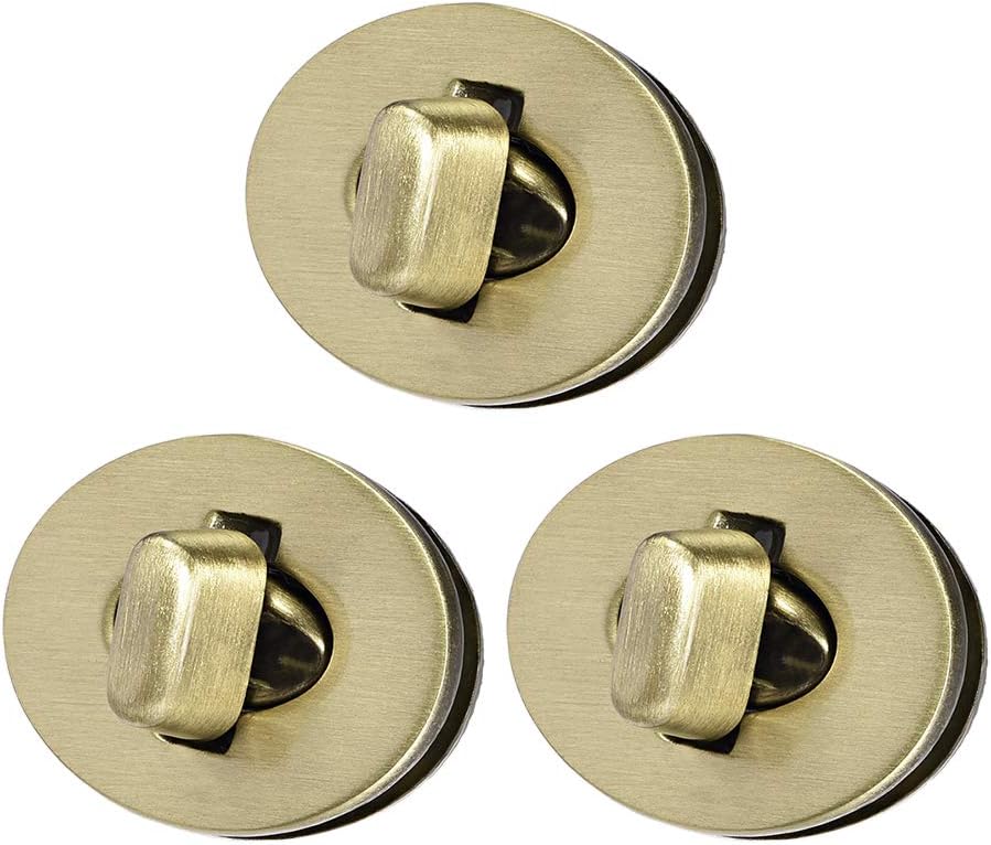 LinkMejor 3 Sets Oval Purses Twist Lock 30mm X 24mm Clutches Closures for DIY Bag Making - Brussed Brass