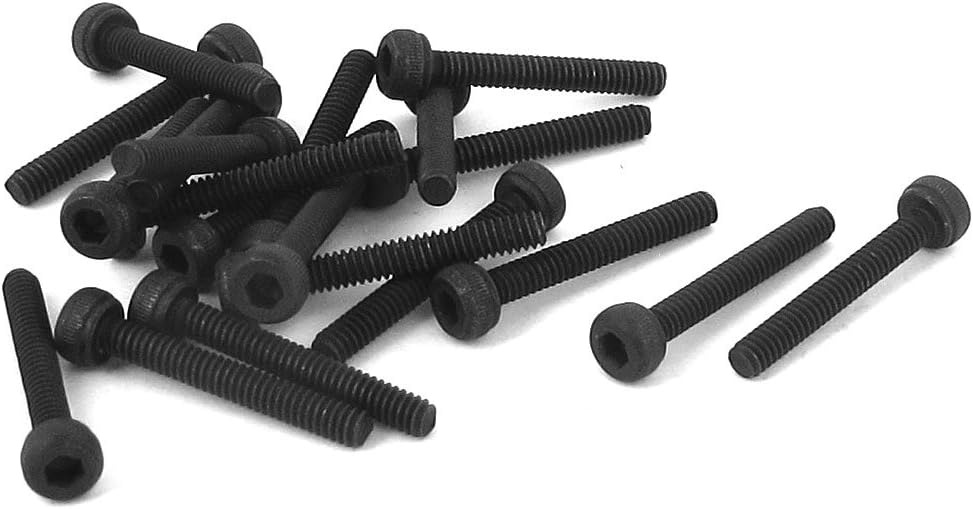 M2 x 14mm 12.9 Alloy Steel Hex Socket Head Cap Screws Bolt Black 20pcs