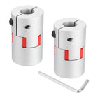2pcs D40 L66 16mm to 16mm Flexible Plum Shaft Coupling Aluminum Motor Connector Flexible Spider Coupler for 3D Printer CNC Machine and Servo Stepper Motor (Silver Tone/Red)