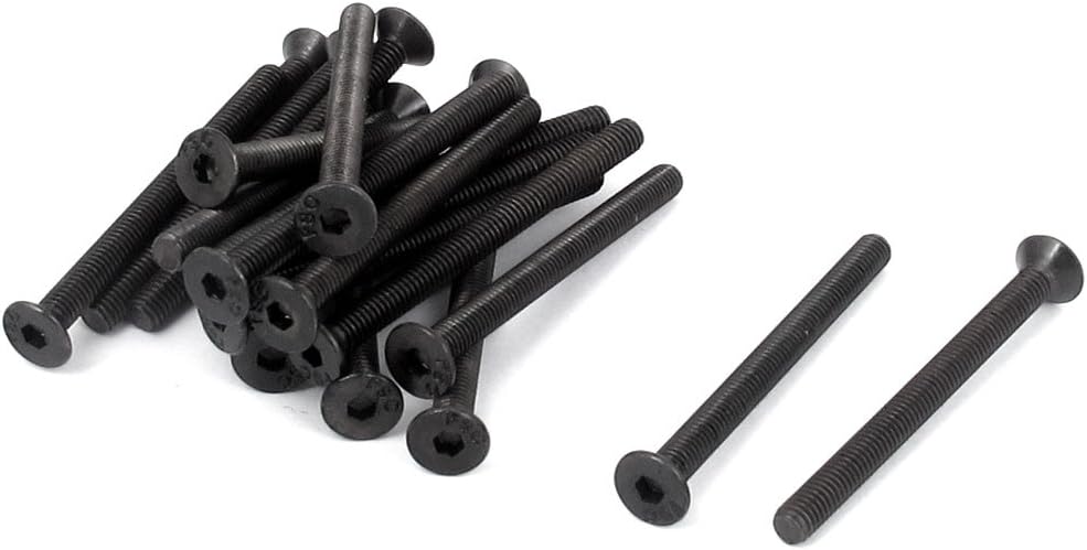M3 x 35mm Metric Hex Socket Countersunk Head Screw Bolts Black 20PCS