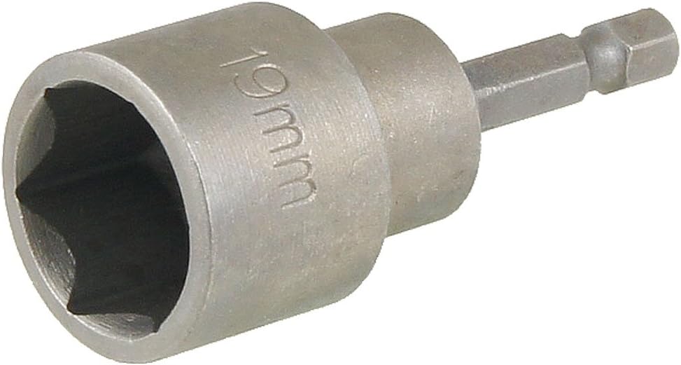 65mm Long 19mm Magnetic Hexagon Shank Metal Hex Nut Driver Bit Tool Gray