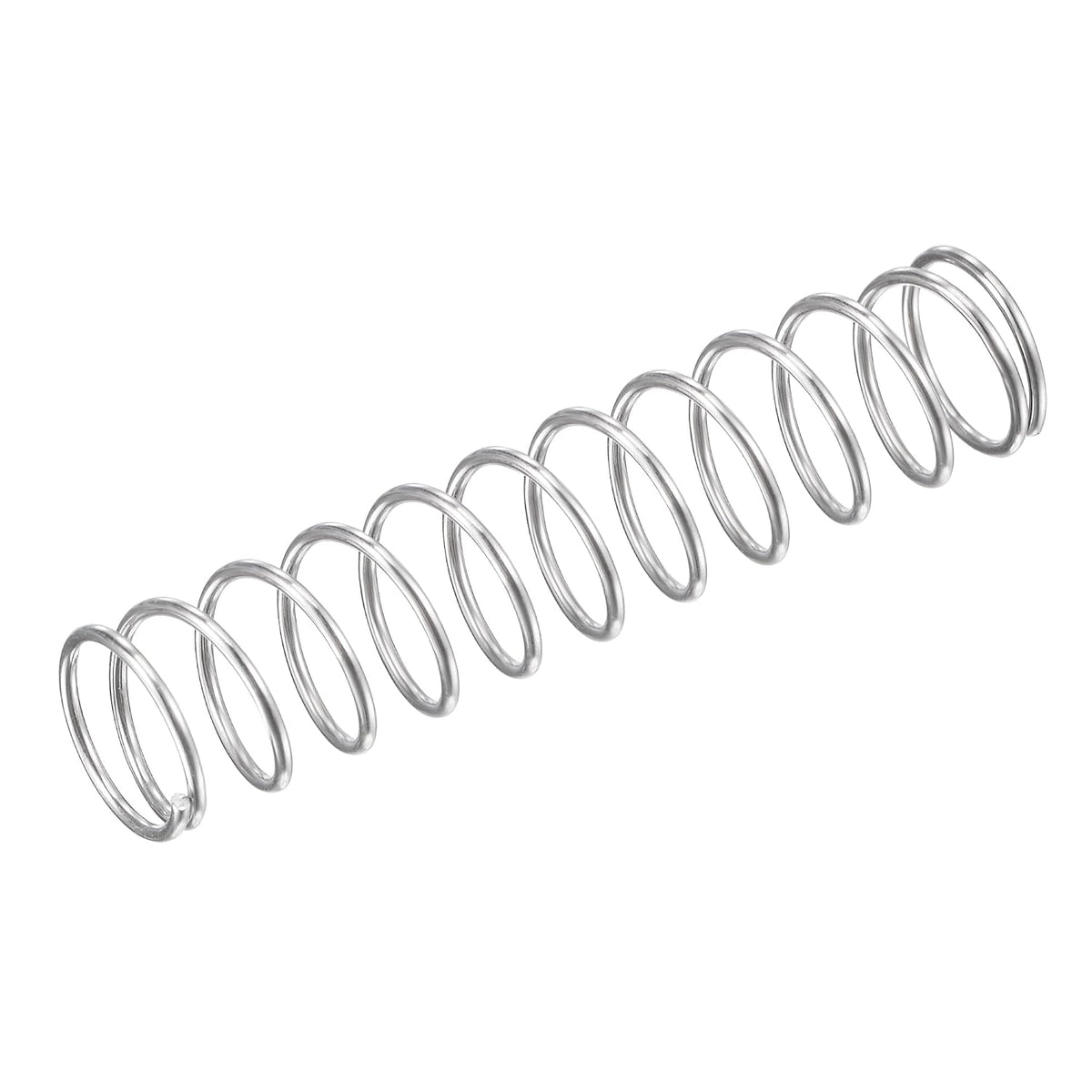 Compression Spring,304 Stainless Steel,11mm OD,0.9mm Wire Size,9mm Compressed Length,50mm Free Length,11N Load Capacity, Silver Tone,10pcs
