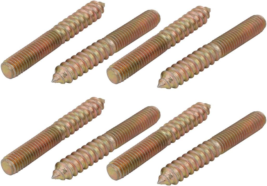 M8x60mm Carbon Steel Zinc Plated Hanger Bolt 8pcs